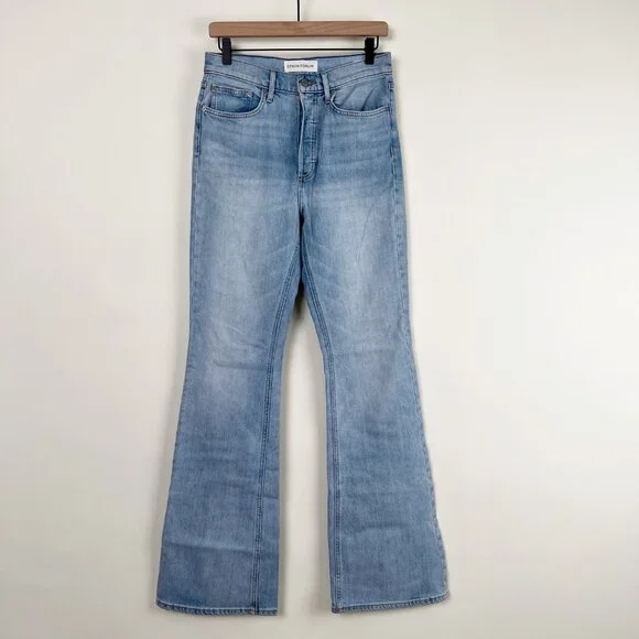 Aritzia Denim Forum The Marianne High Rise Loose Flare Long Inseam Light Wash 28 - Picture 6 of 16